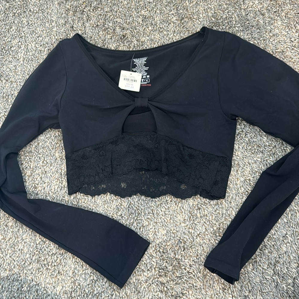 Anthropologie black cropped top
